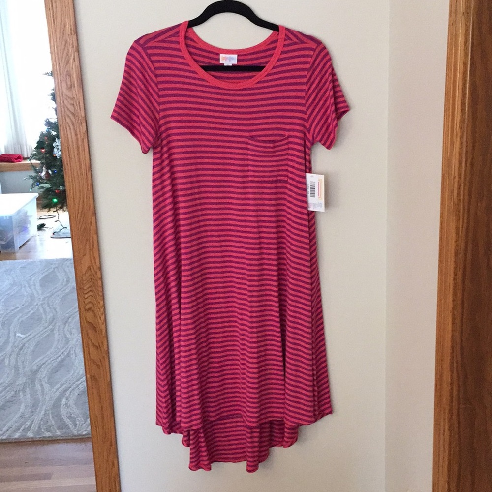 LuLaRoe Carly Pink & Purple Stripes